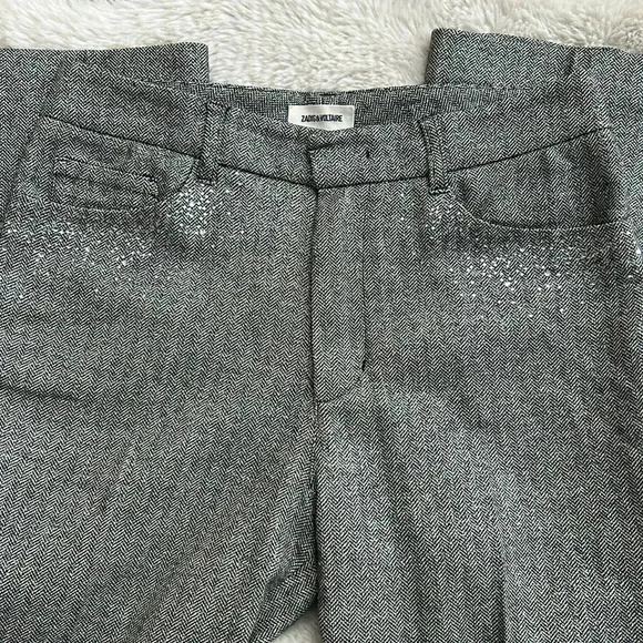 Zadig & Voltaire Pistol High-rise Kick-flare Wool/Silk Blend - Picture 1 of 11